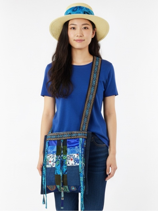 Handmade Handbags - Handmade Patchwork Crossbody Boho Bag UNISEX